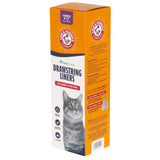 The Arm & Hammer Drawstring Pan Liners box, featuring a gray and white cat, is ideal for jumbo litter pans. These eight liners have a fresh scent and baking soda freshness for your pets hygiene needs.