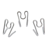 Three Aspen Pet Heavy Duty Prong Collar Replacement Links are arranged in a triangular pattern on a plain white background, each featuring an S-shaped design.