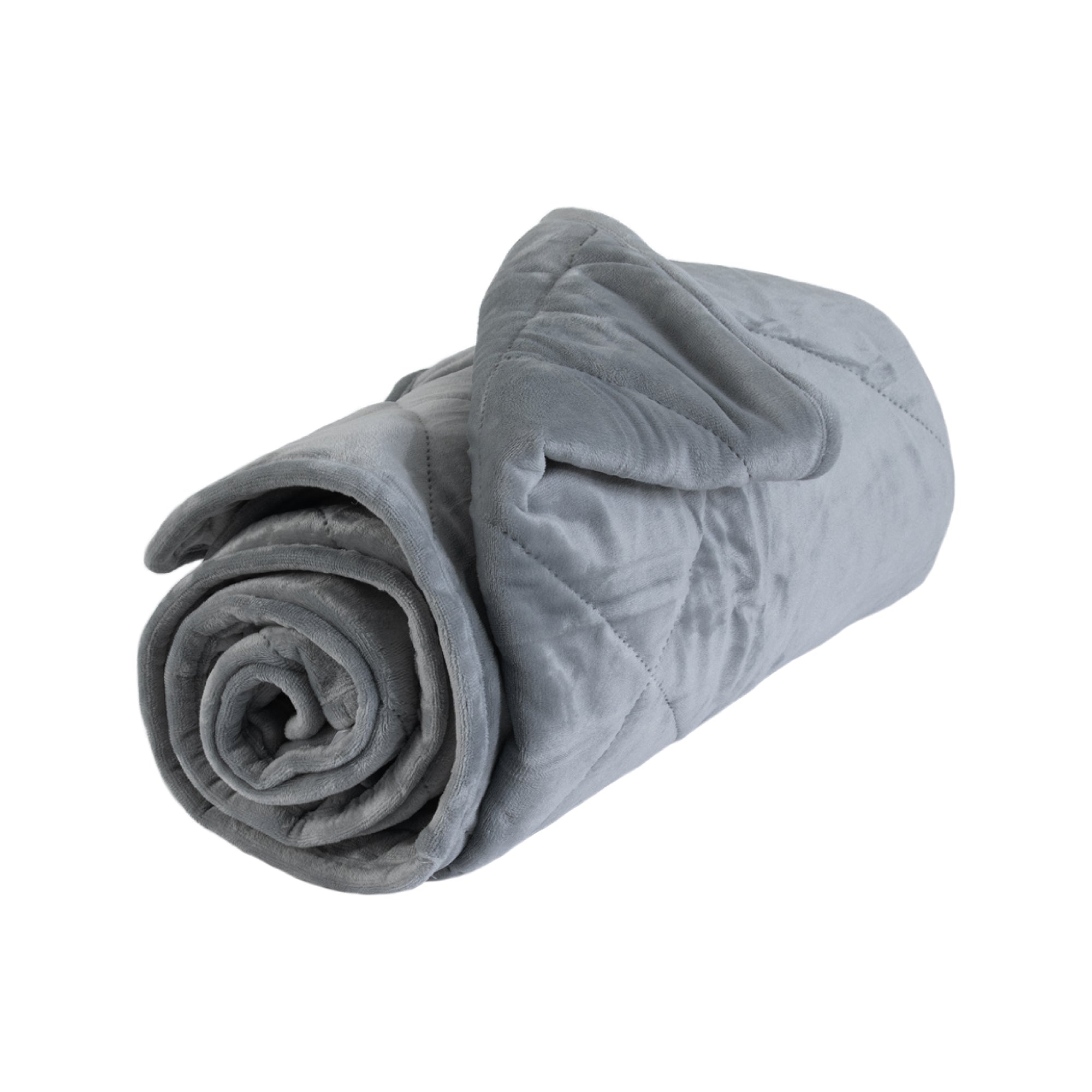 The PetFusion Microplush Quilted Dog Blanket features an ultra-soft texture and quilted pattern, shown on a white background. Ideal for pets, its soothing gray is both stylish and practical, being machine-washable and cozy.