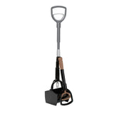 The Arm & Hammer Claw Poop Scooper, by Arm And Hammer, features a gray extending handle with a D-grip and two black and brown spring-loaded jaws for easy pet waste pick-up.