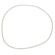 The GAMMA2 Vittles Vault Replacement Gasket by Vittles Vault is a thin, beige rubber ring, displayed in a relaxed circle on a plain white backdrop, designed to ensure an airtight seal.